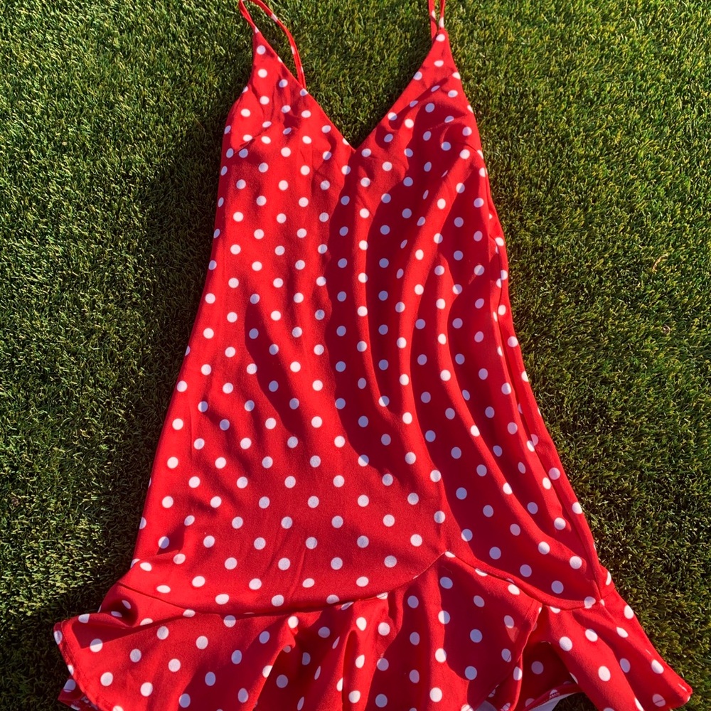 Red Poka Dot Mini Dress